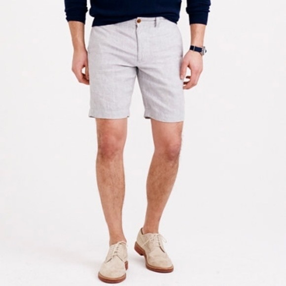 J. Crew - Stanton Grey Linen Blend Shorts - Picture 2 of 7